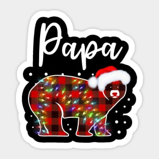 Papa Bear Pajama Red Buffalo Xmas Family Christmas Dad Sticker